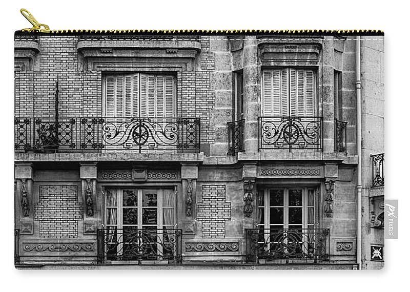 Paris Zip Pouch featuring the photograph White Car in Paris by Nigel R Bell