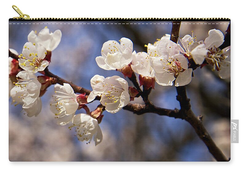 Blossom Carry-all Pouch featuring the photograph White Cherry Blossoms by Mary Lee Dereske