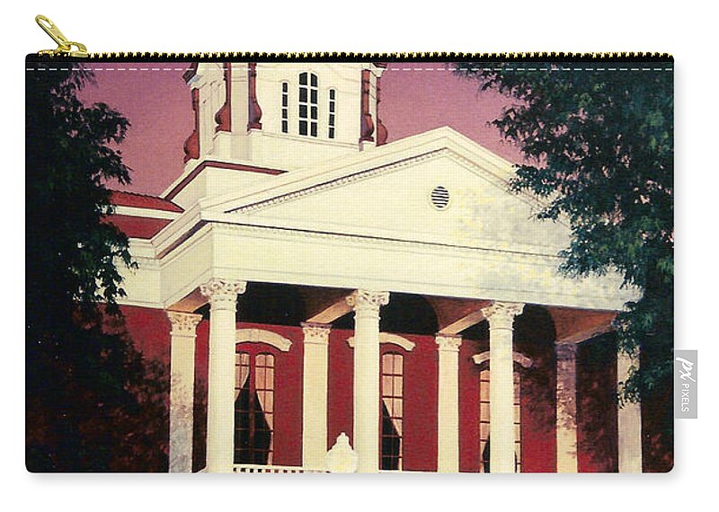White County Zip Pouch featuring the painting White County Courthouse by Glenn Pollard