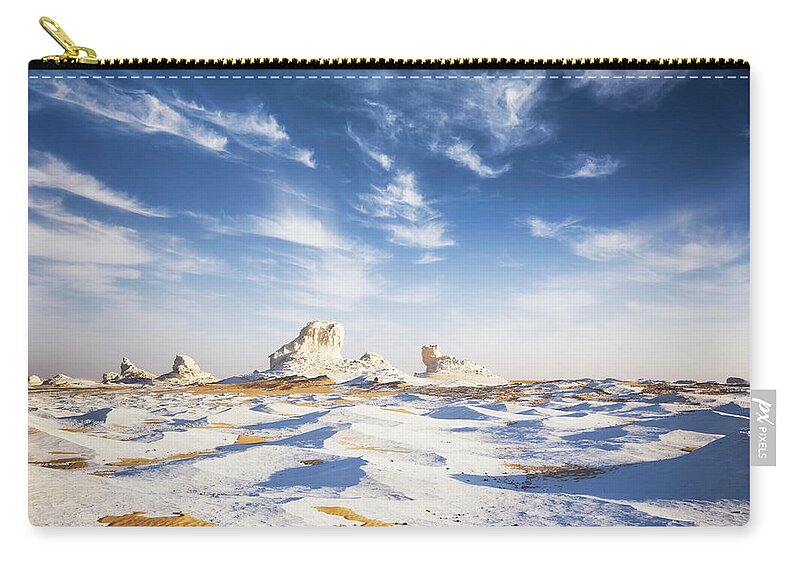 Scenics Zip Pouch featuring the photograph White Desert by Cinoby