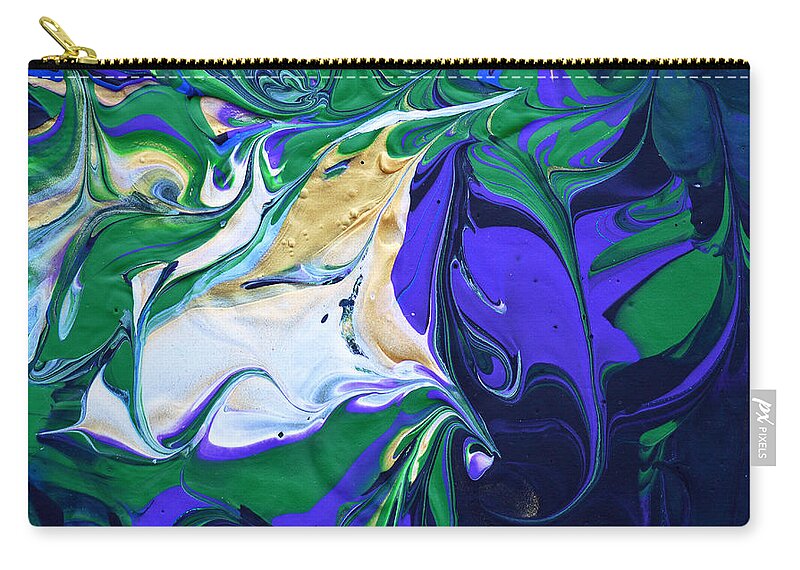 Modern Zip Pouch featuring the painting White Elephant Dance by Donna Blackhall