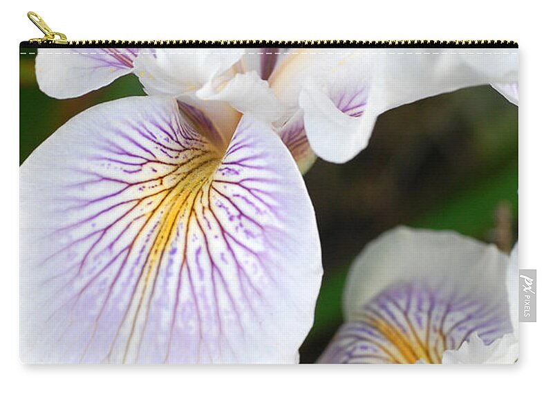 Flower Carry-all Pouch featuring the photograph White Iris 1 by Amy Fose