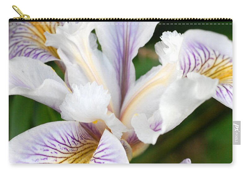 Flower Zip Pouch featuring the photograph White Iris 2 by Amy Fose