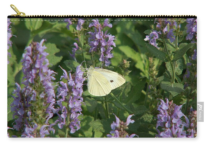 Sage Zip Pouch featuring the photograph White on Purple Sage by Lisa Blake