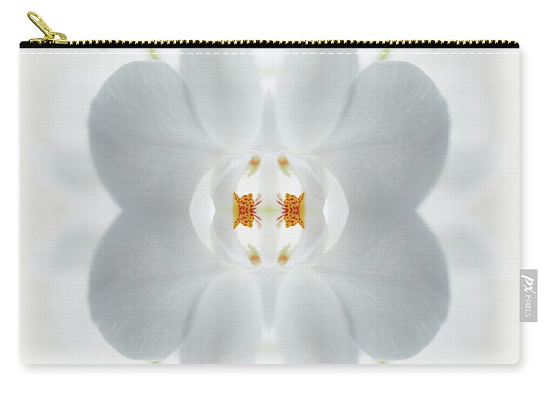 Tranquility Zip Pouch featuring the photograph White Orchid Flower by Silvia Otte