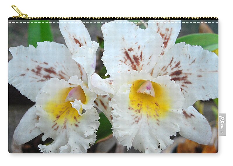 Kula Botanical Gardens Carry-all Pouch featuring the photograph White Orchids by Amy Fose