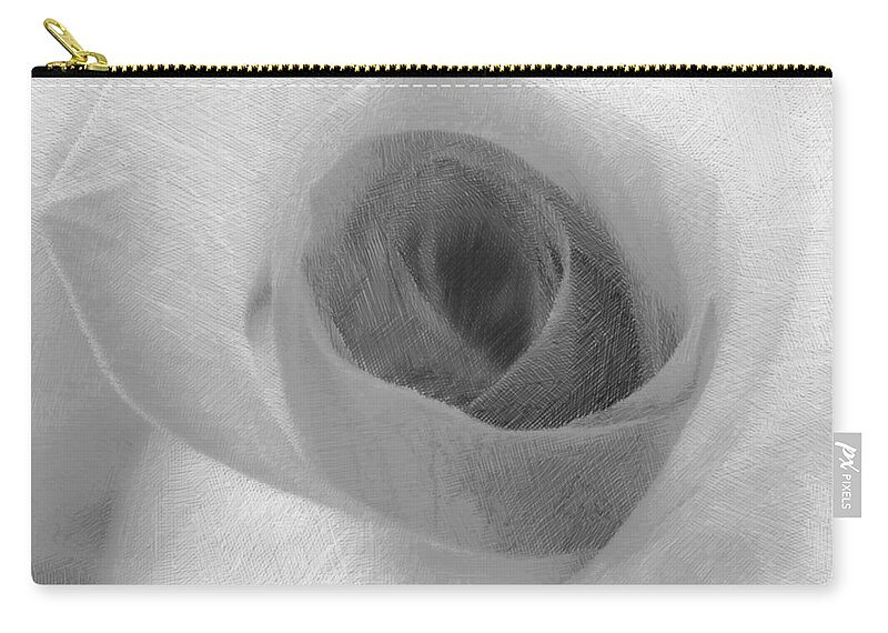 Rose Zip Pouch featuring the painting White Rose by Tony Rubino