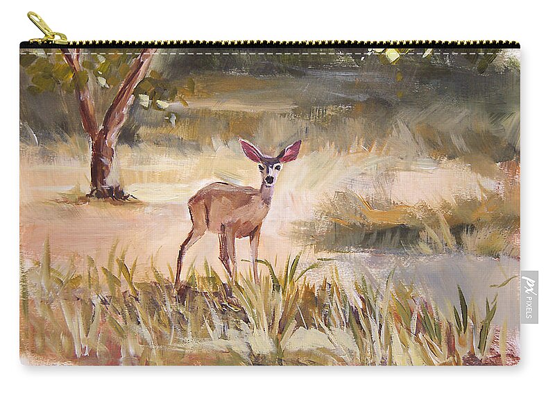 Nature Zip Pouch featuring the painting Who's There by Jennifer Beaudet