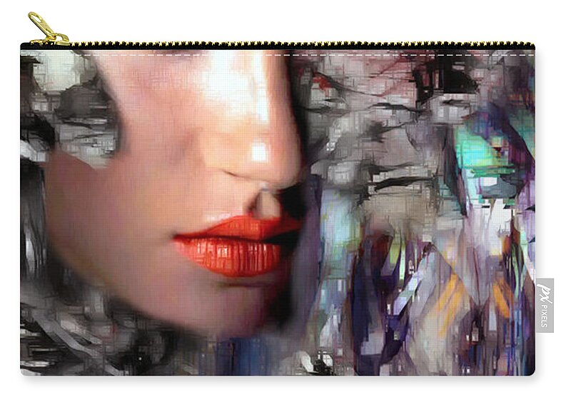 Portraits Zip Pouch featuring the digital art Why Me by Rafael Salazar