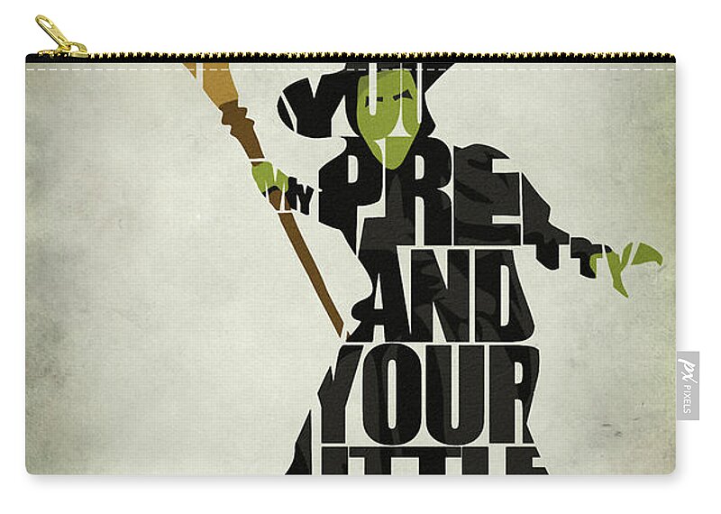 Wicked Witch Of The West Zip Pouch featuring the digital art Wicked Witch of the West by Inspirowl Design