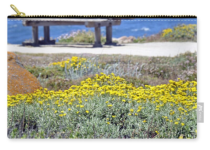California Zip Pouch featuring the photograph Wild Flowers along Pacific Coast Highway by Caroline Stella