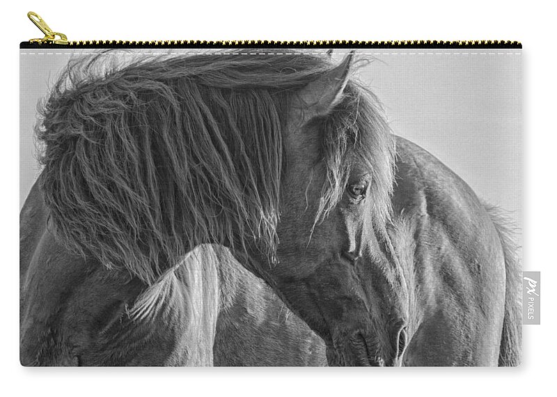 Wild Zip Pouch featuring the photograph Wild Horse on Watch by Bob Decker