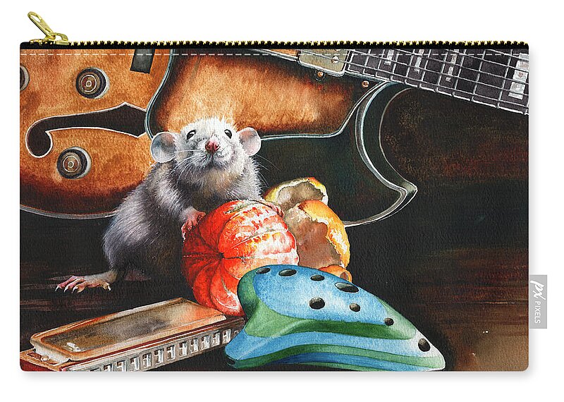 Music Zip Pouch featuring the painting Wild Thing by Peter Williams