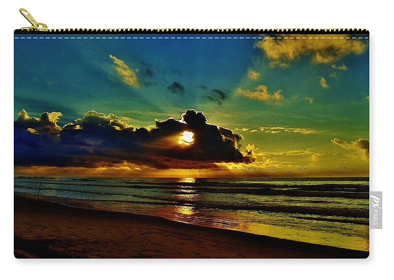 Sunrise Zip Pouch featuring the photograph Wildwood Sunrise by Ed Sweeney