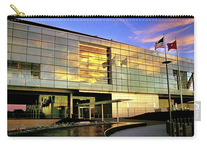 William Zip Pouch featuring the photograph William Jefferson Clinton Presidential Library by Jason Politte
