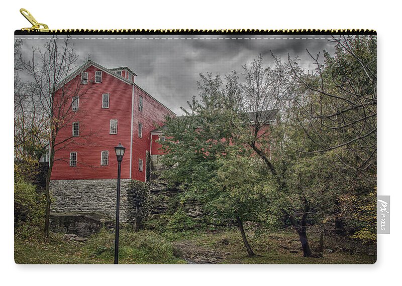 Buildings Zip Pouch featuring the photograph Williamsville Water Mill 7D08149hdr by Guy Whiteley
