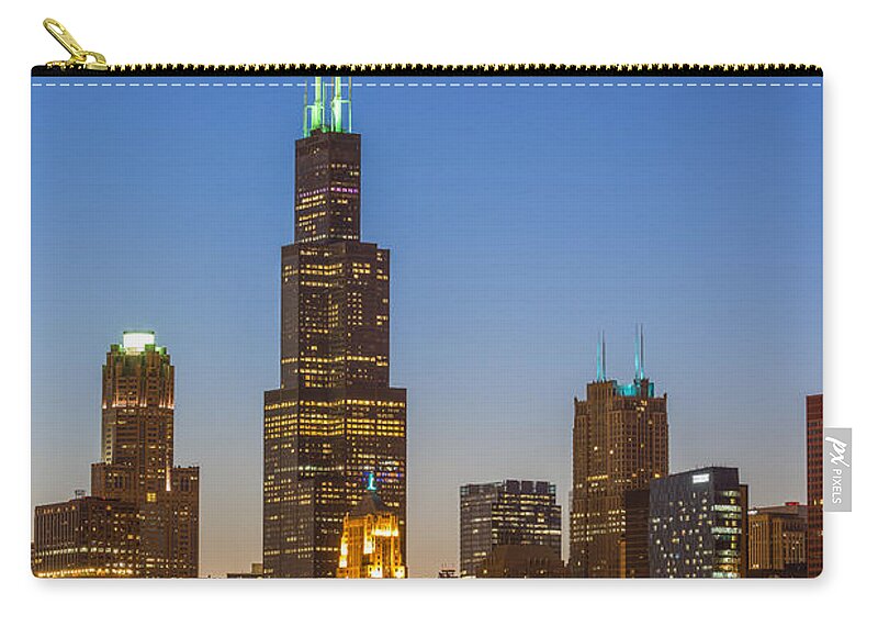 Chicago Skyline Zip Pouch featuring the photograph Willis Tower by Sebastian Musial