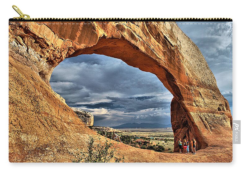 America Zip Pouch featuring the photograph Wilson Arch - Southeastern Utah by Gregory Ballos