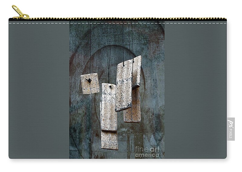 Textures Zip Pouch featuring the photograph Wind Chimes by Ellen Cotton