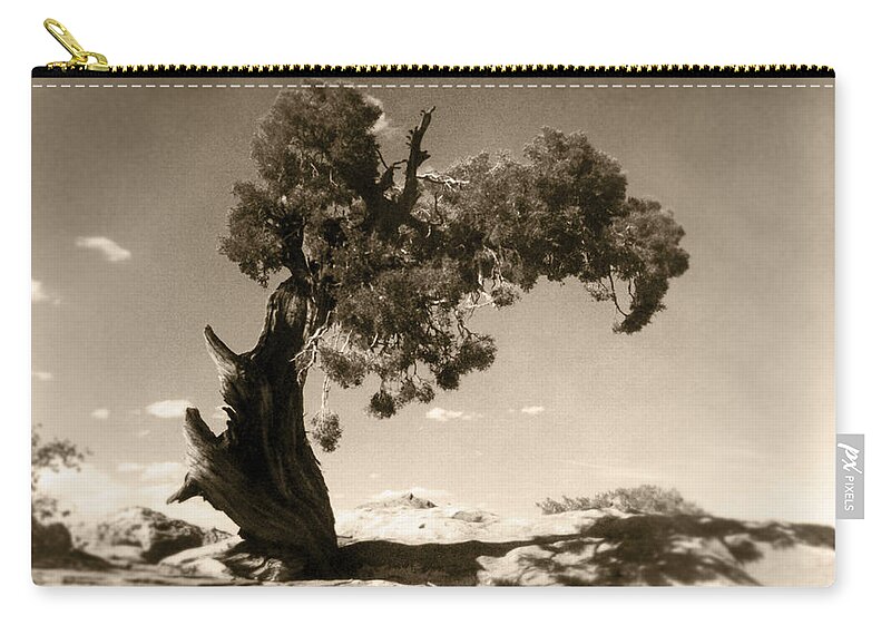 Tree Carry-all Pouch featuring the photograph Wind Swept Tree by Scott Norris