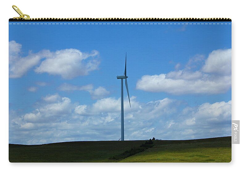Cloud Zip Pouch featuring the photograph Wind Turbine by Jeanette C Landstrom