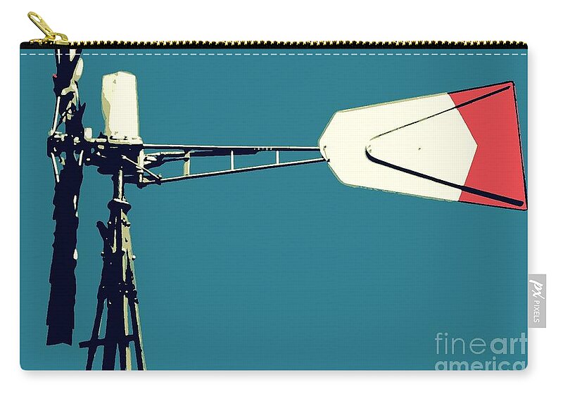Blue Zip Pouch featuring the digital art Windmill 2 by Valerie Reeves