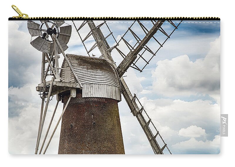 Windmill Carry-all Pouch featuring the photograph Windmill in Norfolk UK by Simon Bratt