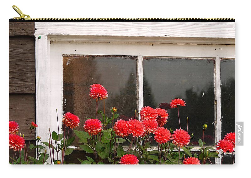 Window Zip Pouch featuring the photograph Window Box Delight by Jordan Blackstone