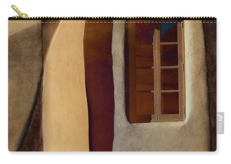 Window Zip Pouch featuring the photograph Window de Santa Fe by Carol Leigh
