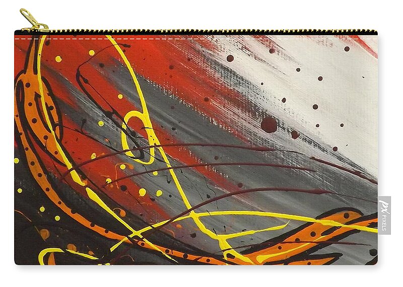 Windsurfer Carry-all Pouch featuring the painting Windsurfer Left by Darren Robinson