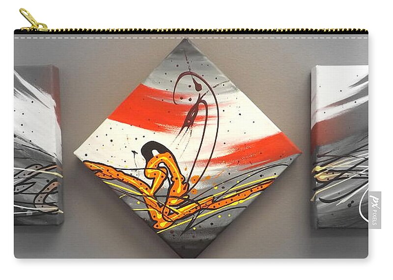 Windsurfer Carry-all Pouch featuring the painting Windsurfer Spotlighted by Darren Robinson