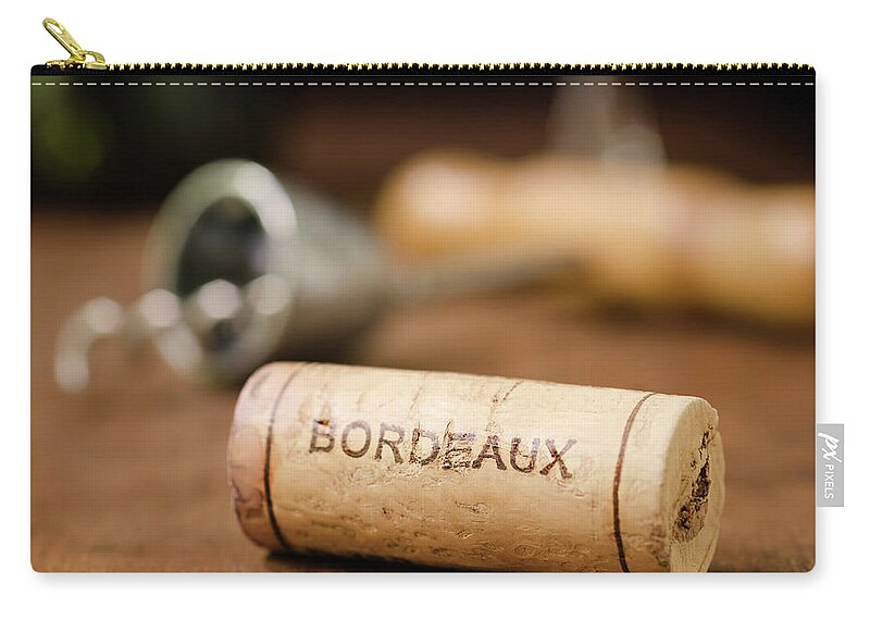 Corkscrew Zip Pouch featuring the photograph Wine Cork From Bordeaux France by 1morecreative