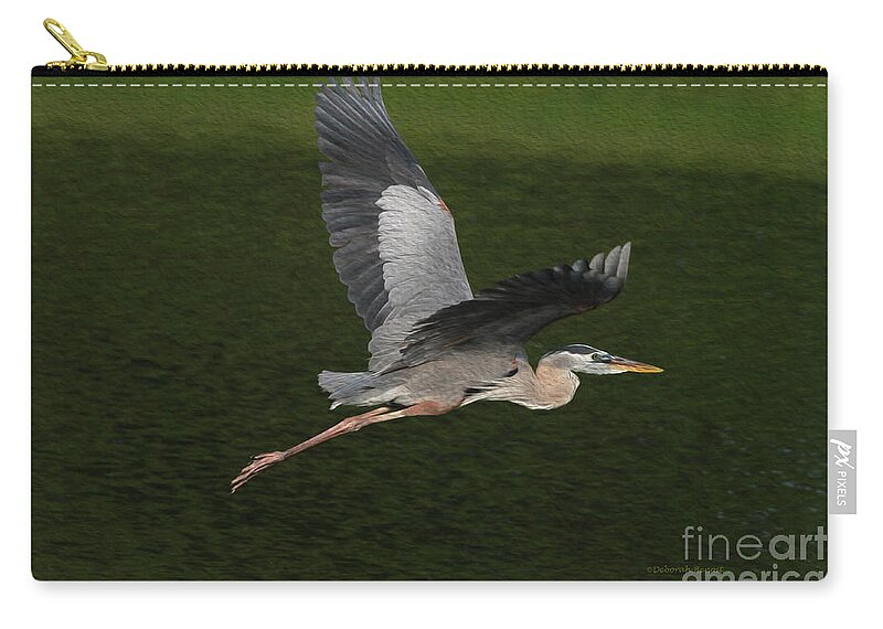 Heron Zip Pouch featuring the photograph Wings of Beauty by Deborah Benoit