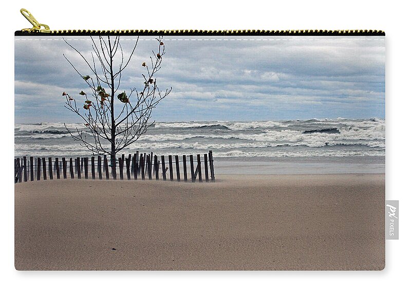 Beach Zip Pouch featuring the photograph Winter Beach by Jackson Pearson