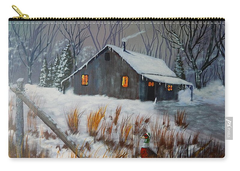 Landscape Zip Pouch featuring the painting Winter Bliss by Robert Clark
