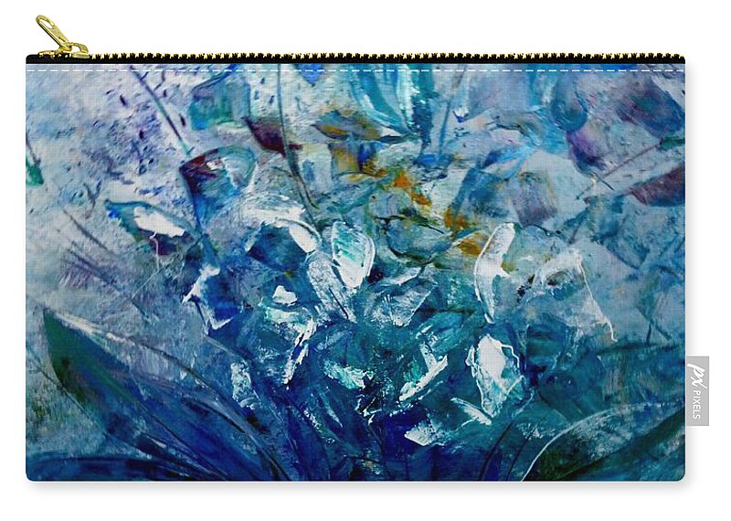 Floral Zip Pouch featuring the painting Winter Bouquet by Lisa Kaiser