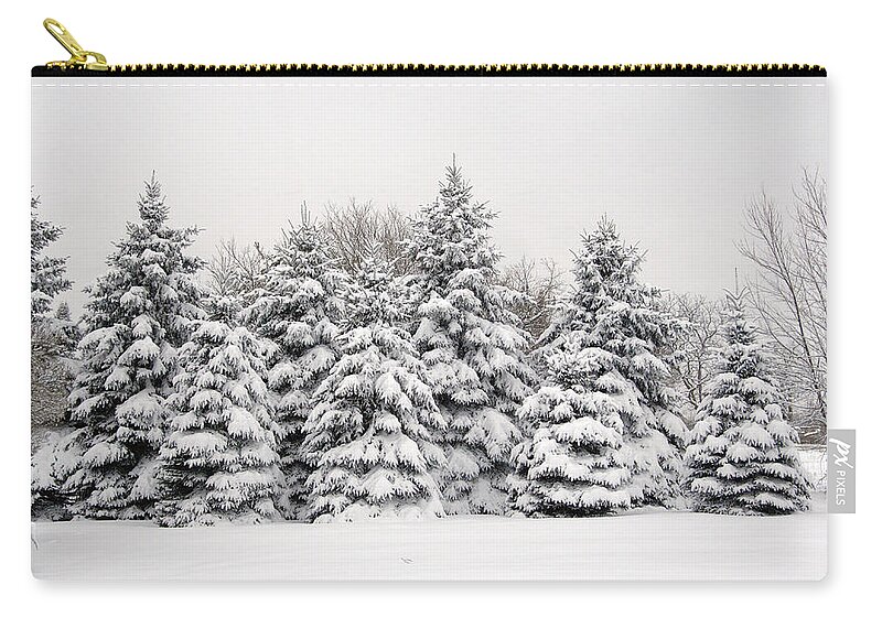 Trees Zip Pouch featuring the photograph Winter Copse by Wesley Elsberry