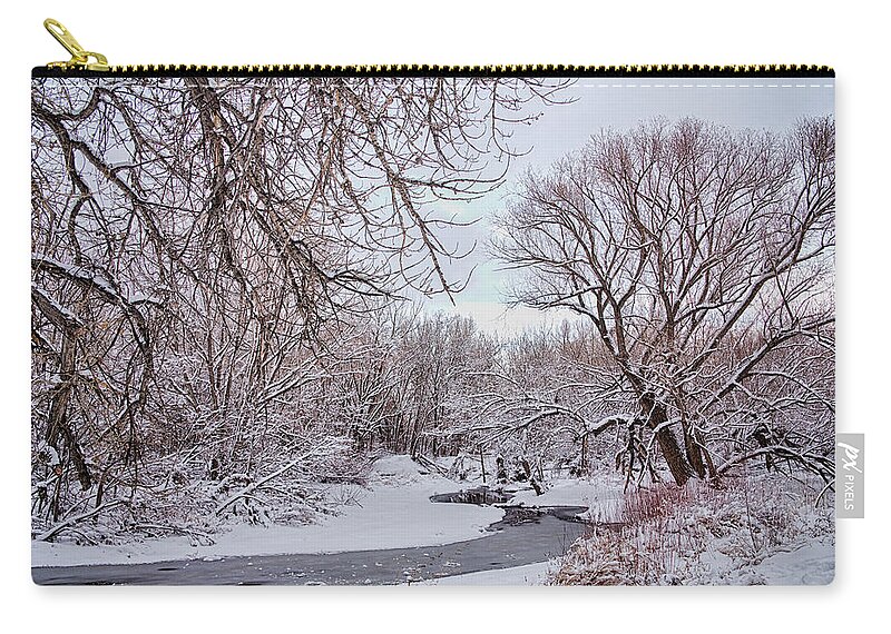 Winter Zip Pouch featuring the photograph Winter Creek by James BO Insogna