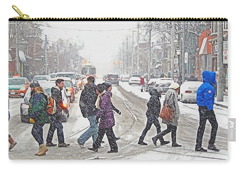 City Zip Pouch featuring the photograph Winter Crossing by Keith Armstrong