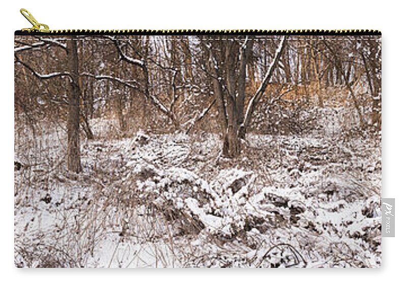 Winter Carry-all Pouch featuring the photograph Winter forest panorama by Elena Elisseeva