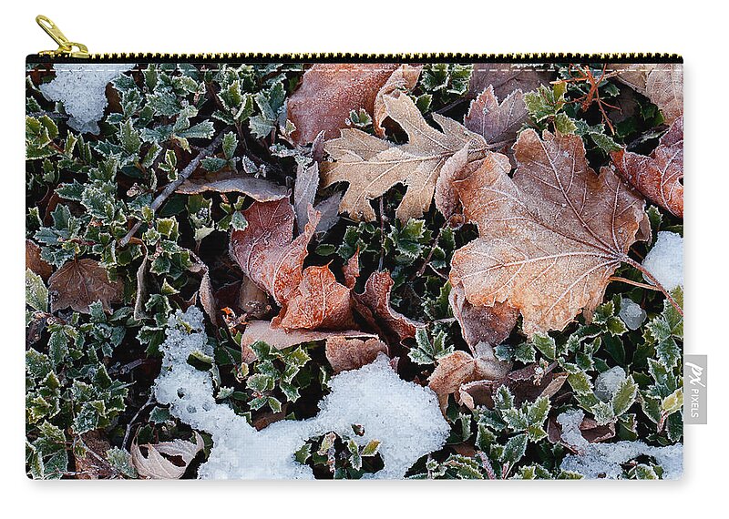 Winter Zip Pouch featuring the photograph Winter Frost by Lisa Chorny