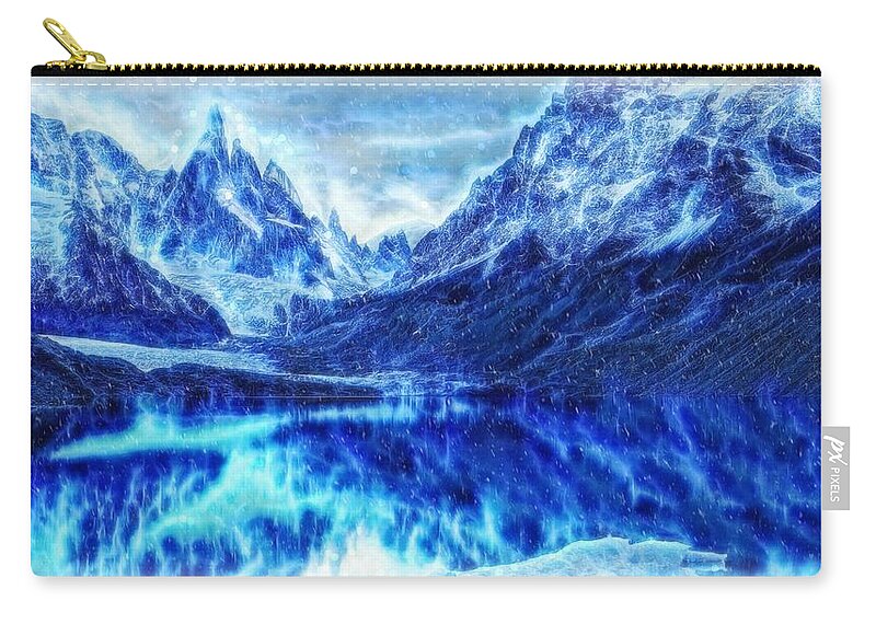Winter Is Coming Carry-all Pouch featuring the digital art Winter is Coming - Game of Thrones landscape by Lilia D