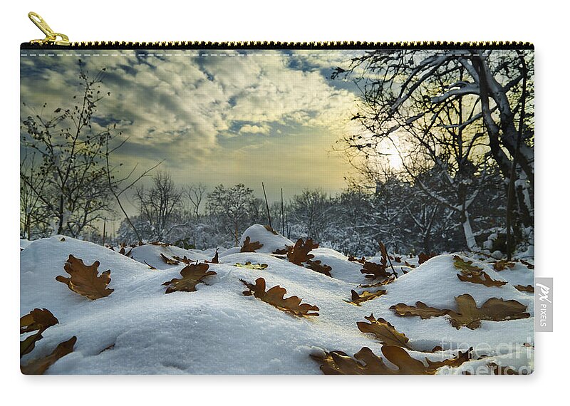 Winter Zip Pouch featuring the photograph Winter Landscape by Jelena Jovanovic