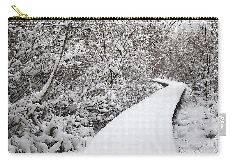 Zwin Zip Pouch featuring the photograph Winter landscape. V10BEL1214 by Vanessa D -