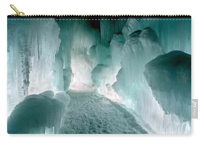 Loon Mountain Zip Pouch featuring the photograph Winter Lit by Greg Fortier