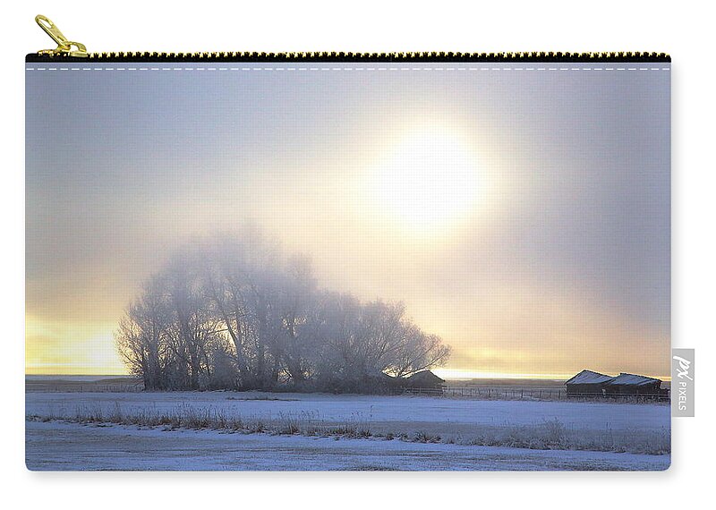 Bear Lake Zip Pouch featuring the photograph Winter Mist by David Andersen