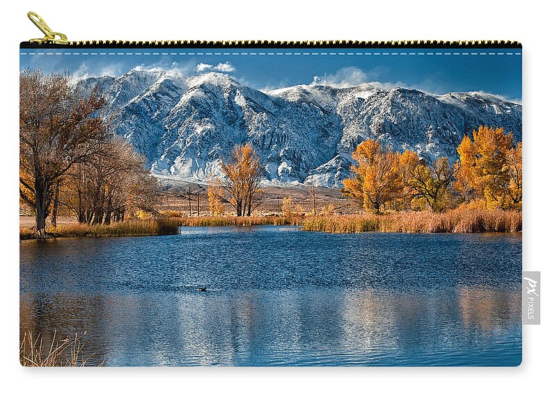 Lake Zip Pouch featuring the photograph Winter or Fall by Cat Connor