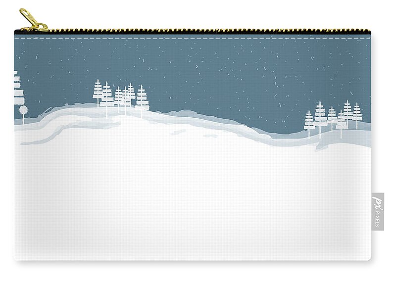 Abstract Zip Pouch featuring the digital art Winter Pines by Kevin McLaughlin