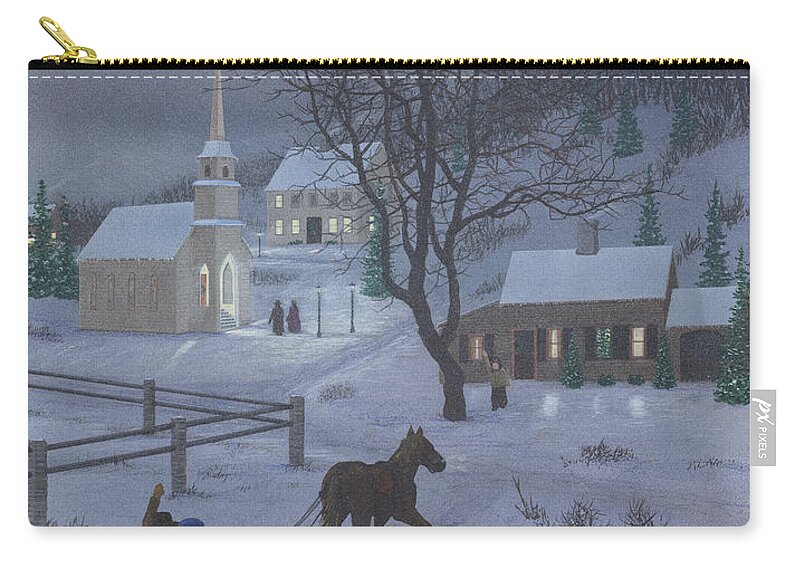 Winter Zip Pouch featuring the painting Winter Ride by Peter Rashford