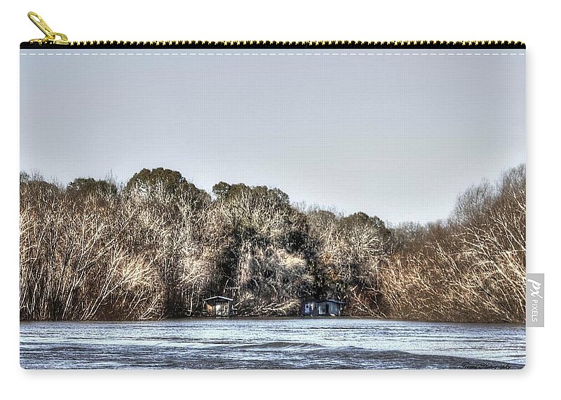 Apalachicola River Zip Pouch featuring the photograph Winter River by Debra Forand